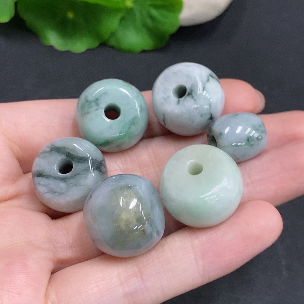F34077204 Jadeite Barrel Beads Sell as a Lot with Other Minerals