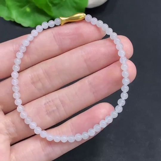 F31645931 Jadeite bracelet suspected to be gold-plated, total weight approx. 3.8g, size approx. 3.4mm