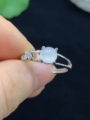 F30479796 Jadeite Inlaid Ring Non-Gold Adjustable Total Weight Approx.1.66g