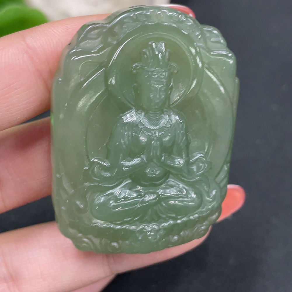 H35083915 Hetian Jade Pendant Guanyin Total Weight Approx. 35.2g