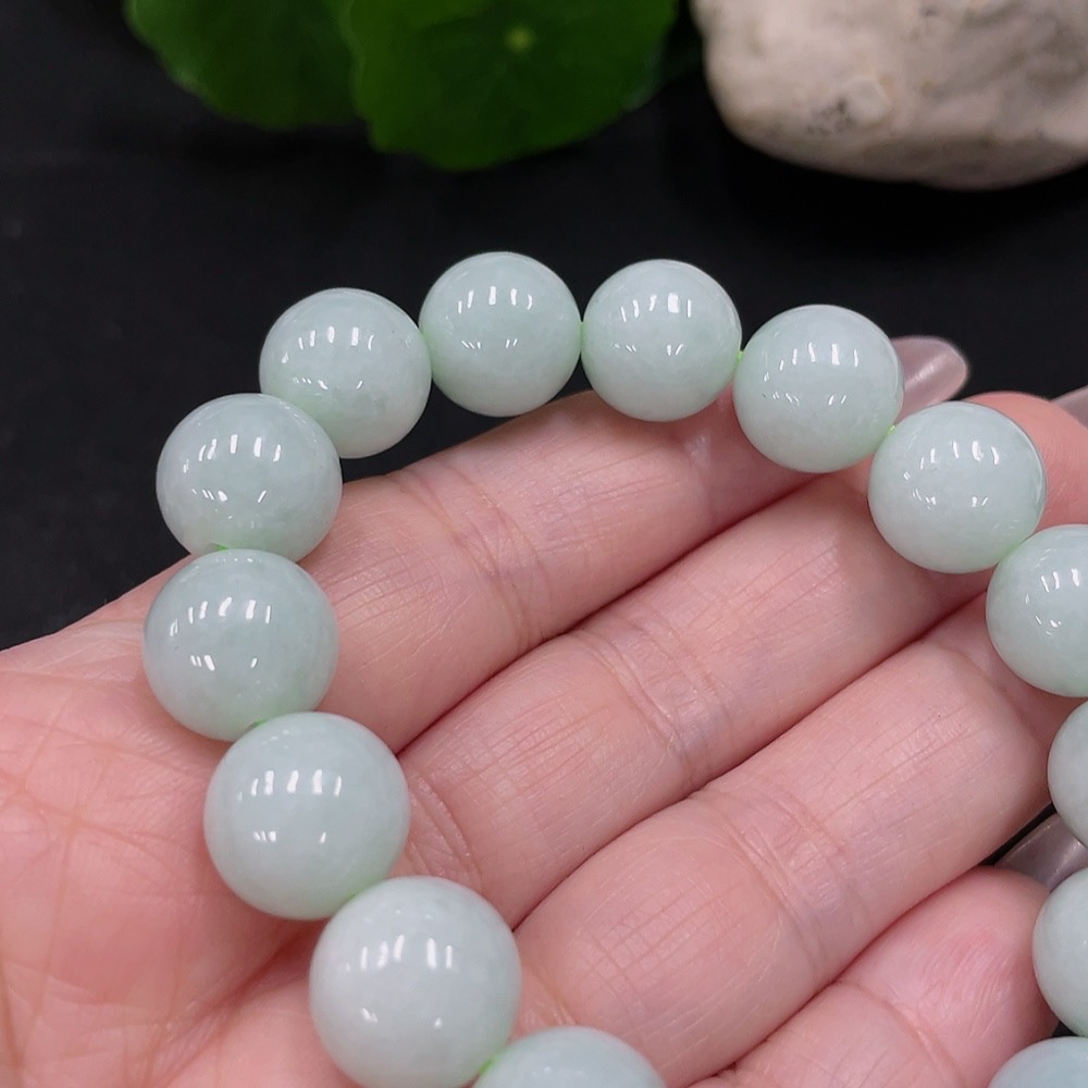 F35082324 Jadeite Bracelet Bead 11.9mm Approx. Total Weight About 47g