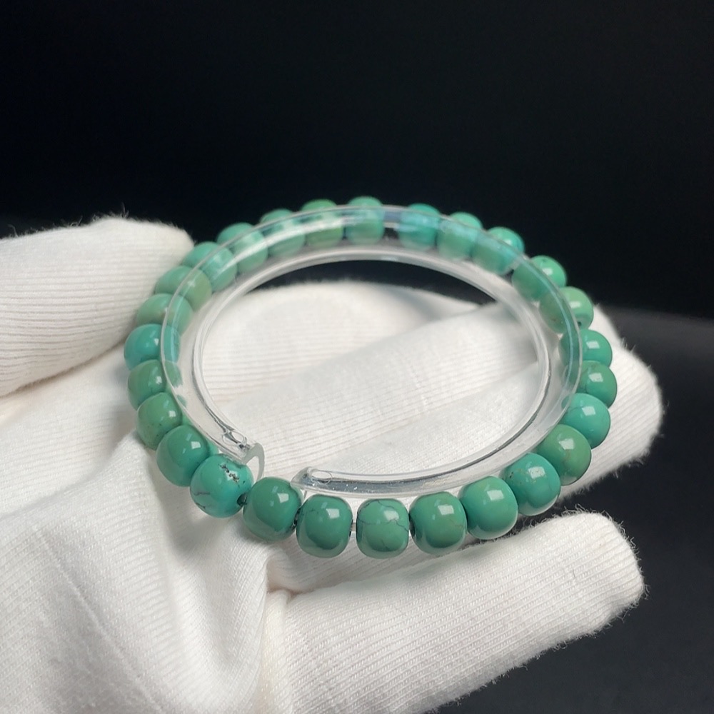 C30566442 Turquoise Bracelet, Approx. 7.3mm, Total Weight Approx. 14.69g