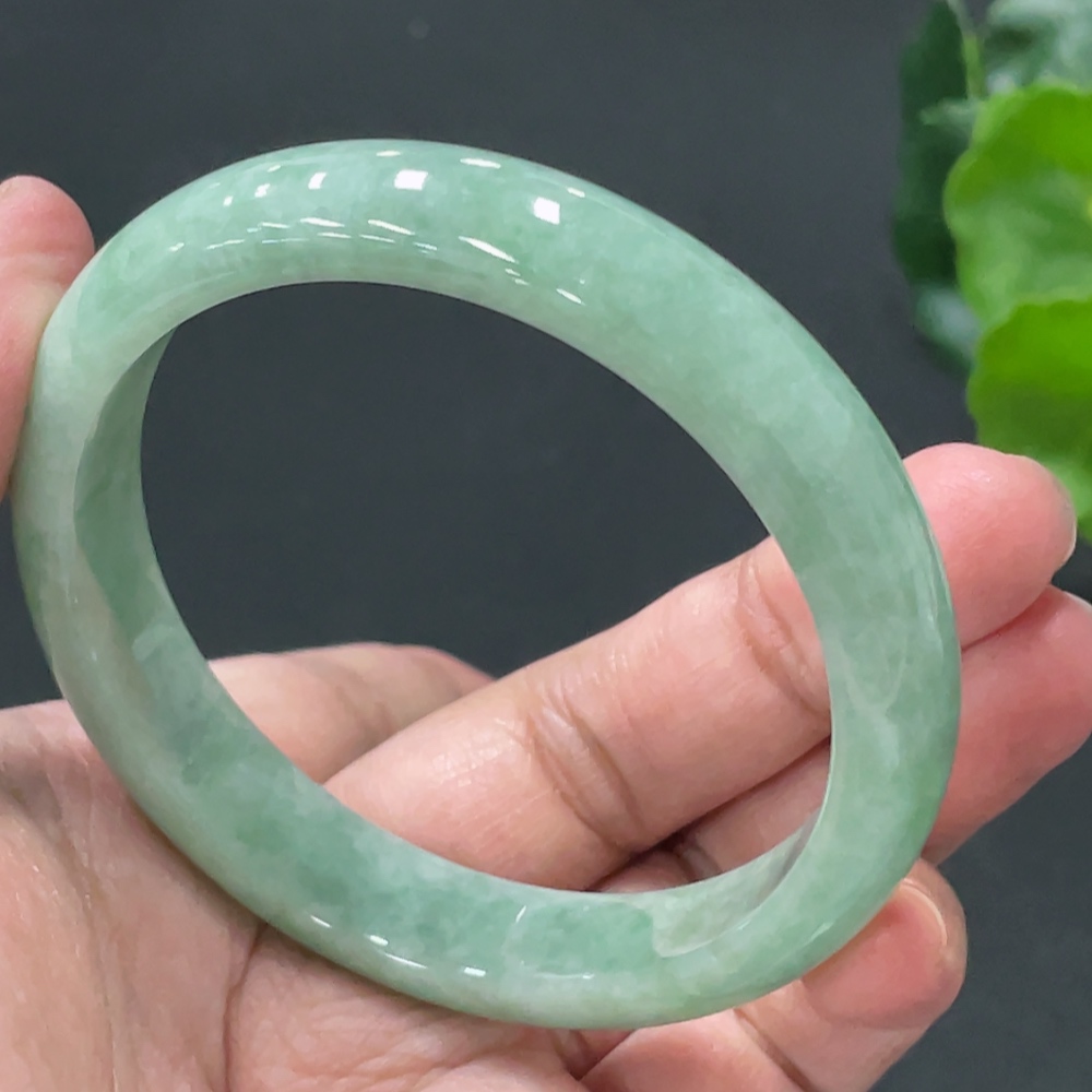 F33909496 Jadeite Round Bangle, Total Weight Approx. 43.7g, Size 55.8
