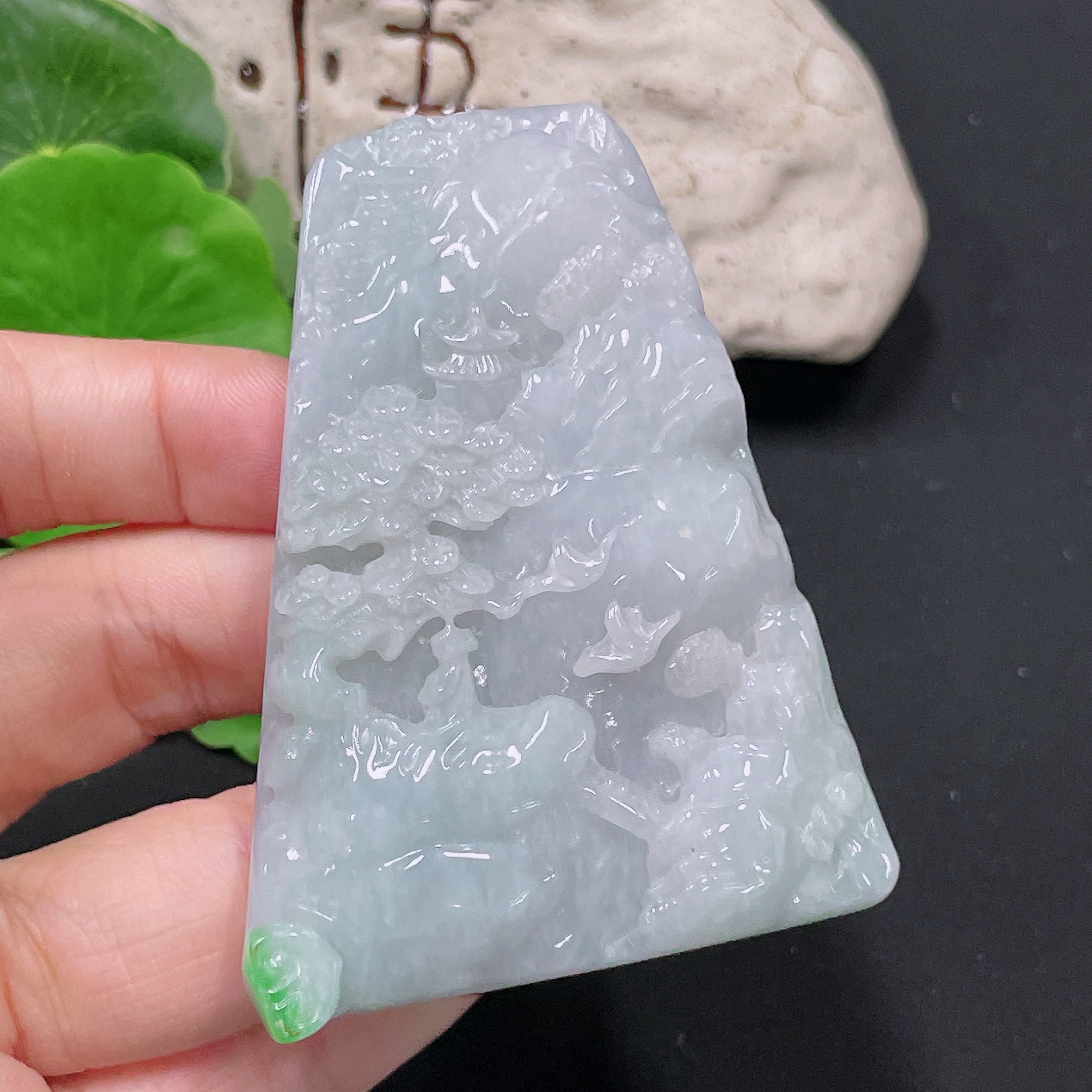 F33866017 Jadeite Landscape Pendant挂件 Total Weight Approximately 87.9g
