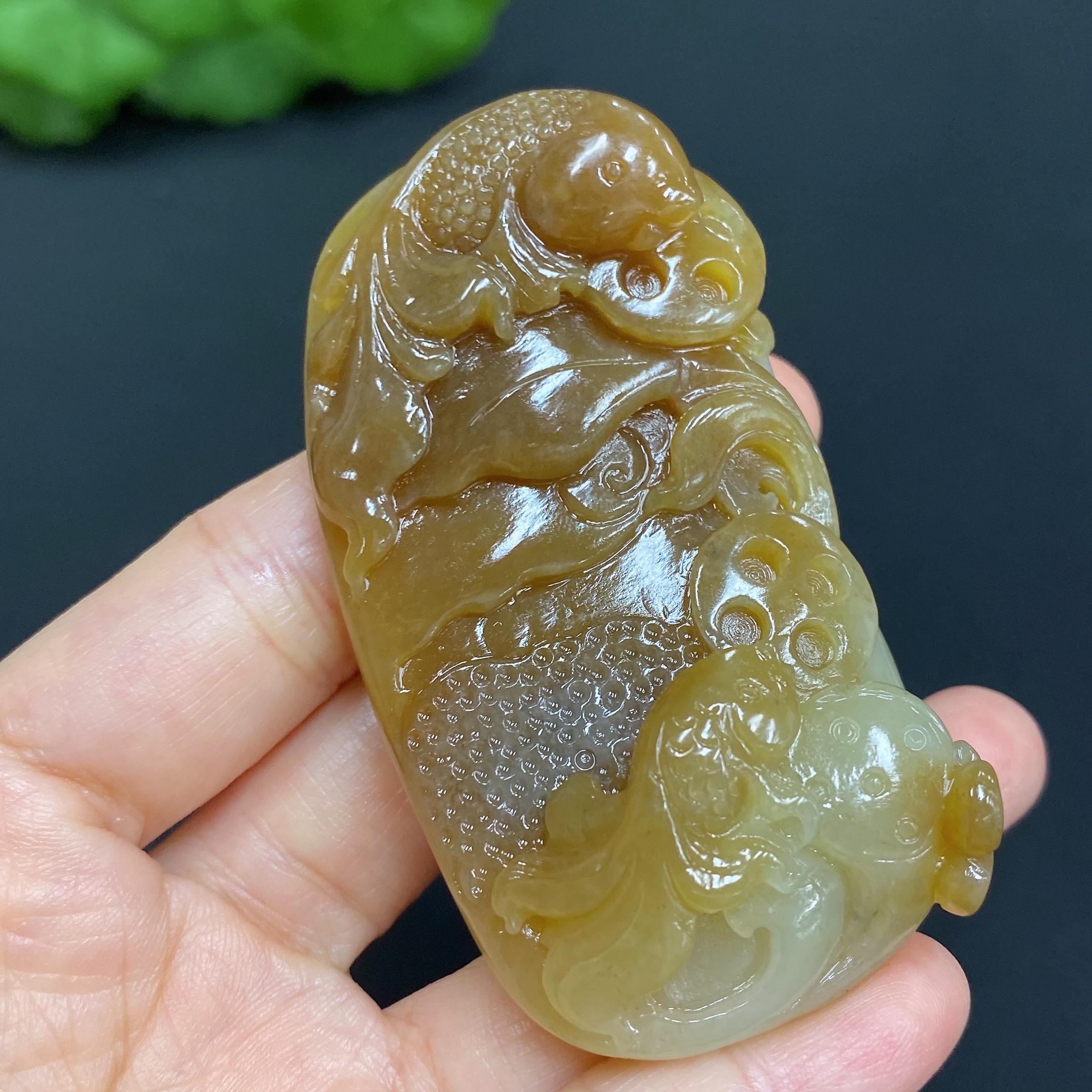 H29406246 Hetian Jade Pendant - Abundance Every Year - Total Weight Approx. 77g
