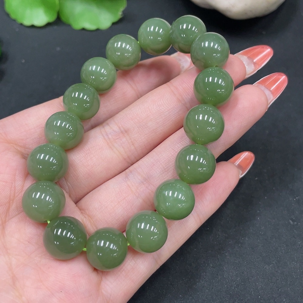 H35084790 Hetian Jade Bracelet, Approx. 11.8mm, Total Weight Approx. 42.9g