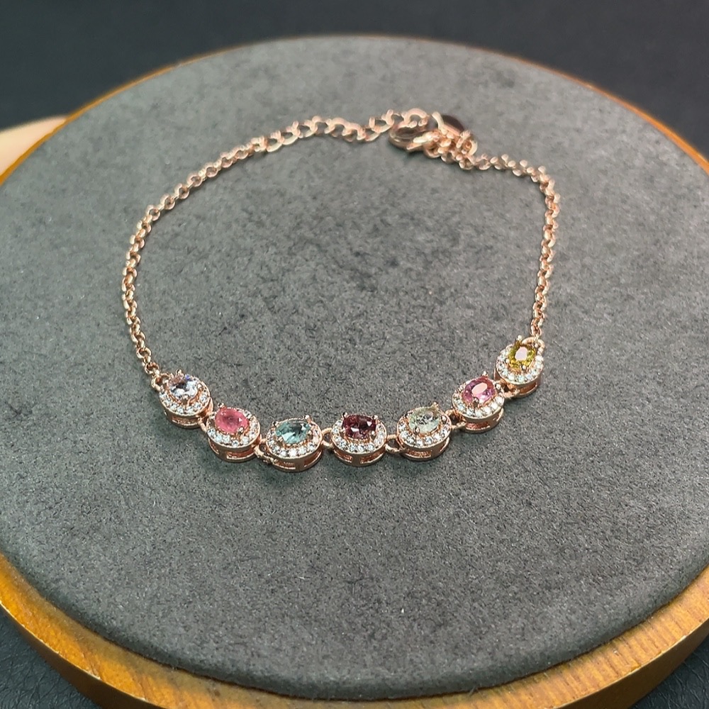 C34007095 Tourmaline Bracelet Non-Gold Total Weight Approx.4.5g Size 3*2.2mm