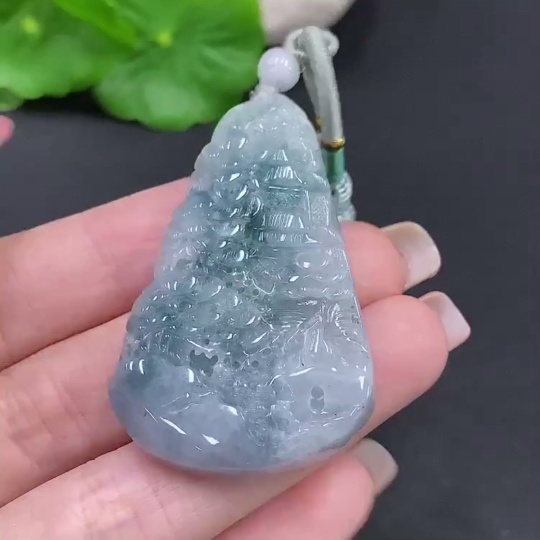 F27125523 JadeitePendant Landscape Plaque, Total Weight Approx. 29.82g