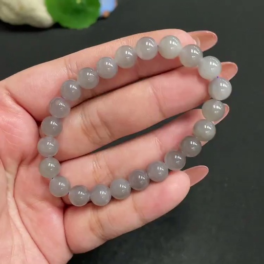 H34005349 Hetian Jade Bracelet, Approx. 7.6mm Beads, Total Weight About 17.3g