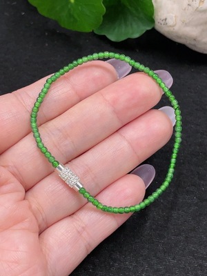 F34965543 Jadeite Bracelet Bead Size 2.2mm Approx. Total Weight 2.3g Non-gold Inlaid