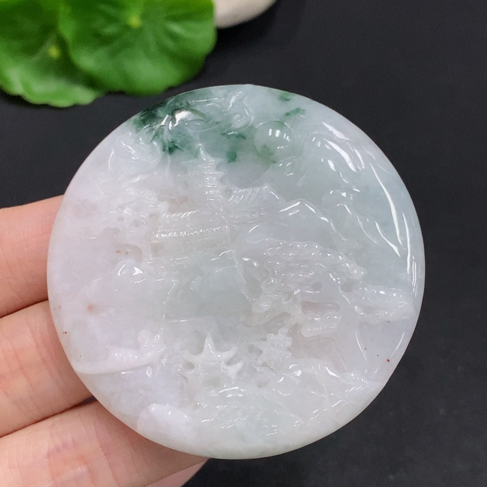 F31687564 Jadeite Landscape Pendant with a total weight of approximately 32.2 grams