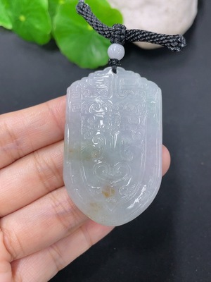 F41934413 翡翠挂件仿古牌 货品总约重20.88g