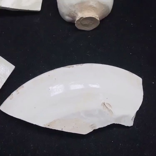W25911822 A set of white-glazed ceramic shards (actual size as per the item)