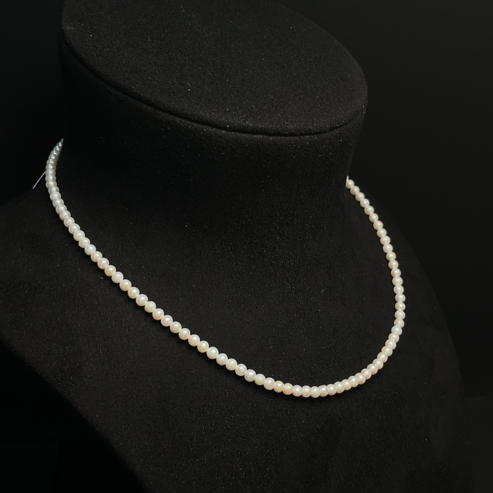 C24796547 Pearl bead necklace, non-gold setting, total weight approx. 7.58g, bead size ca. 3.6mm