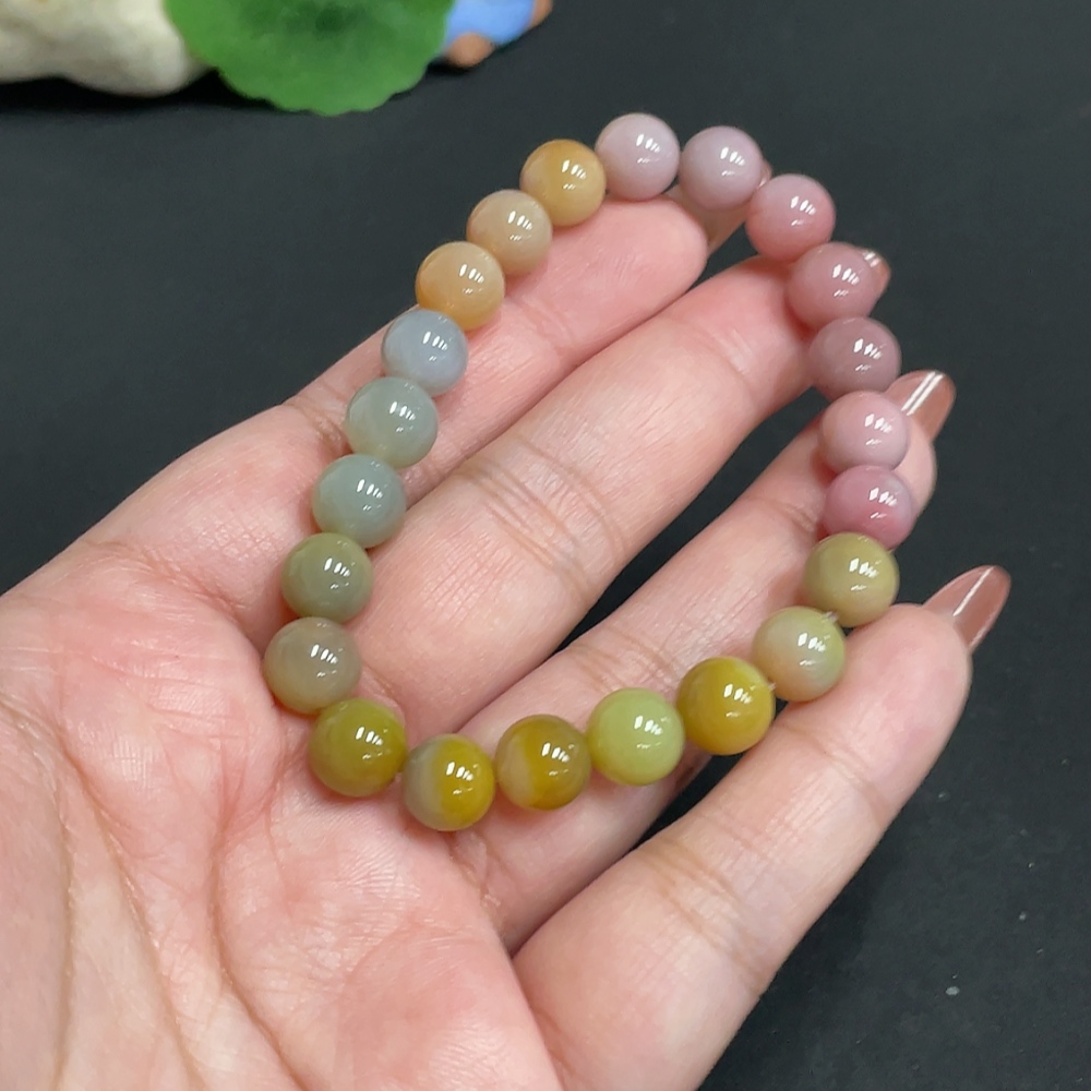 H35101087 Yanyuan Agate Bracelet, approx. 8.2mm, total weight about 19.4g