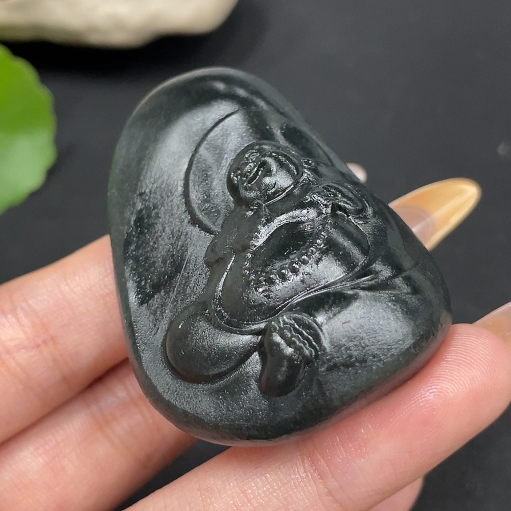 H30491866 Hetian Jade Pendant Buddha Total Weight Approx. 57.3g