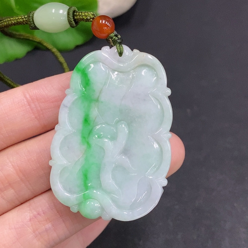 F33907791 Jadeite Auspicious Wealth Pendant