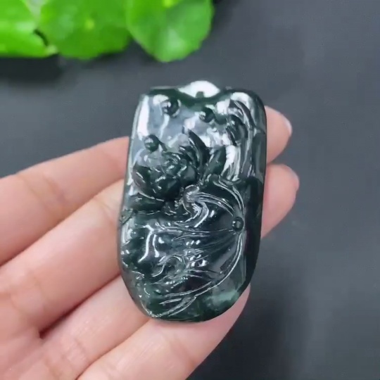 F26968137 Jadeite Pendant Lotus Total Weight Approx. 20.09g