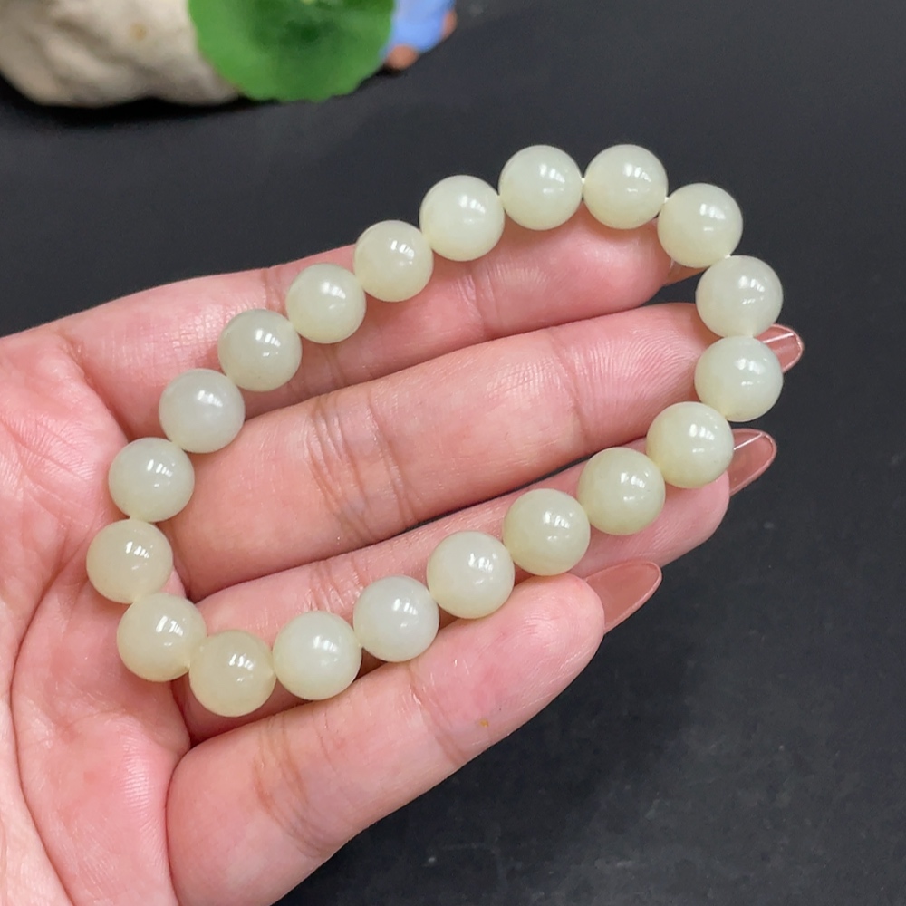 H34973139 Hetian Jade Bracelet, Approx. 9.3mm, Total Weight Approx. 25.9g