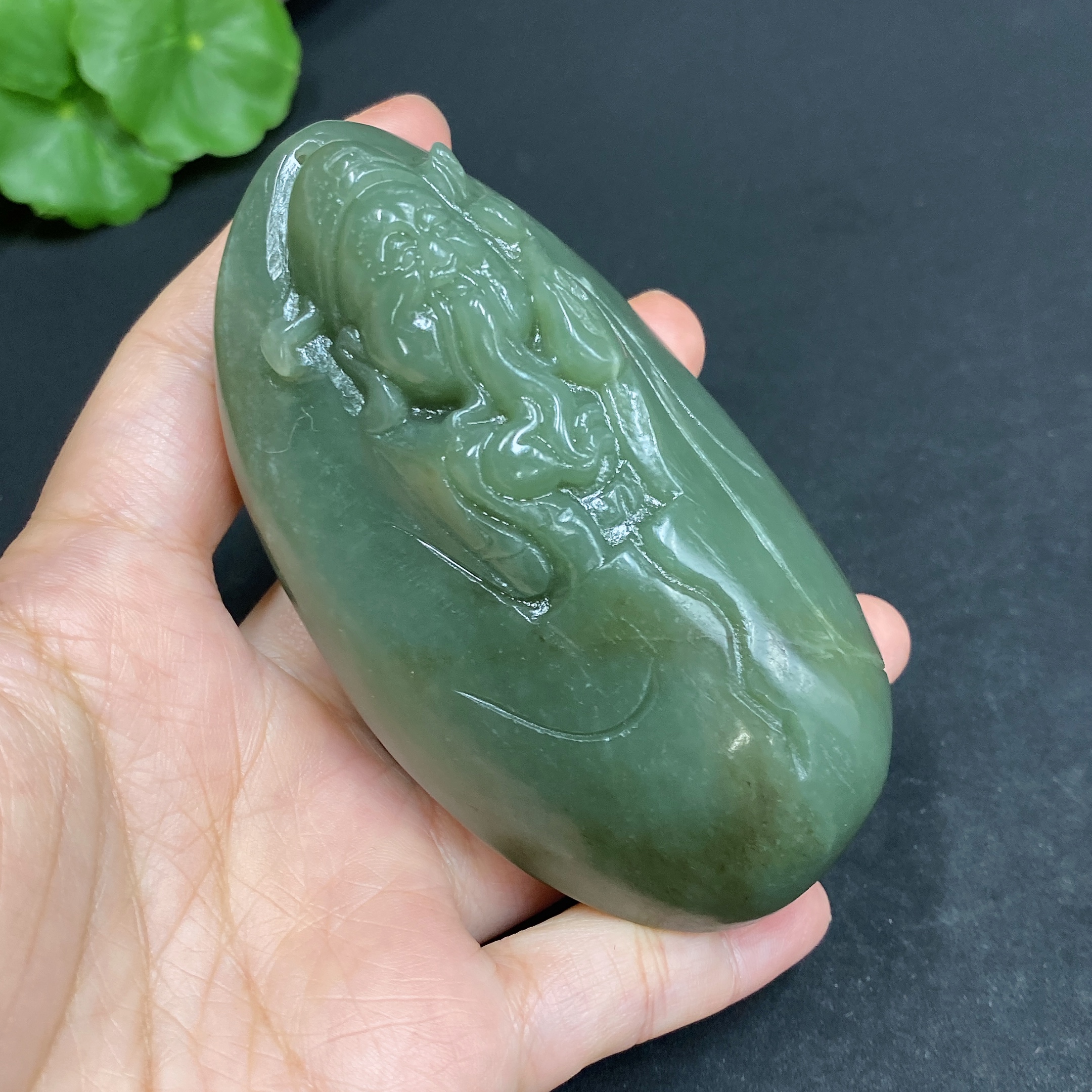 H33878753 Hetian Jade Handheld Carving - God of Wealth, Total Weight Approx. 203.6g