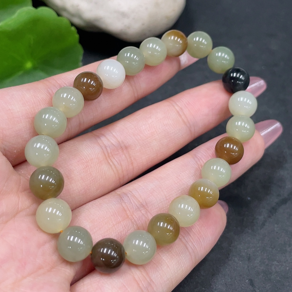 H33924445 Hetian Jade Bracelet Approx. 7.8mm Total Weight Approx. 18.1g