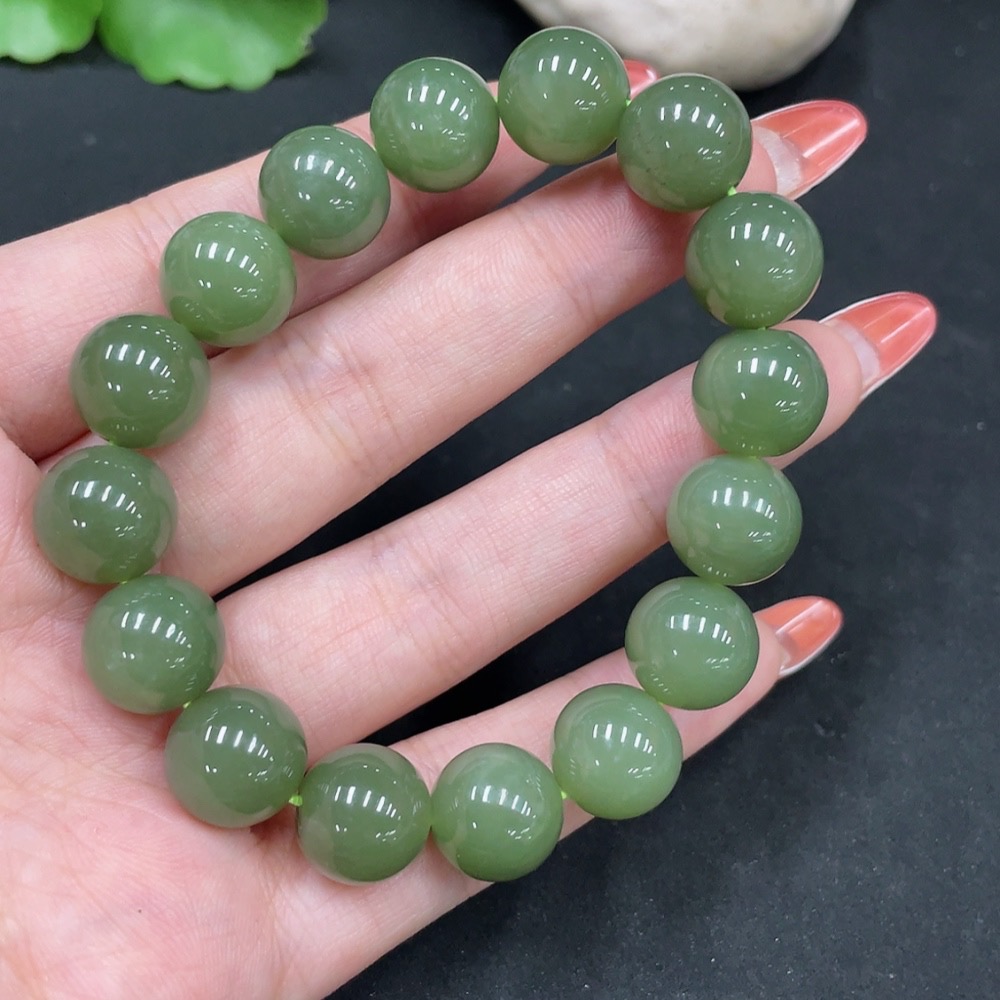 H35084790 Hetian Jade Bracelet, Approx. 11.8mm, Total Weight Approx. 42.9g