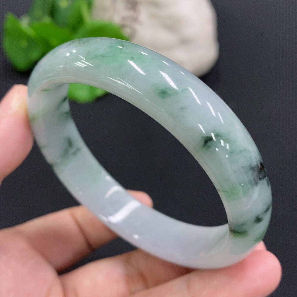F31686234 Jadeite Round Bracelet Size 58.8 Total Weight Approx. 55.7g (Including Other Mineral Components)