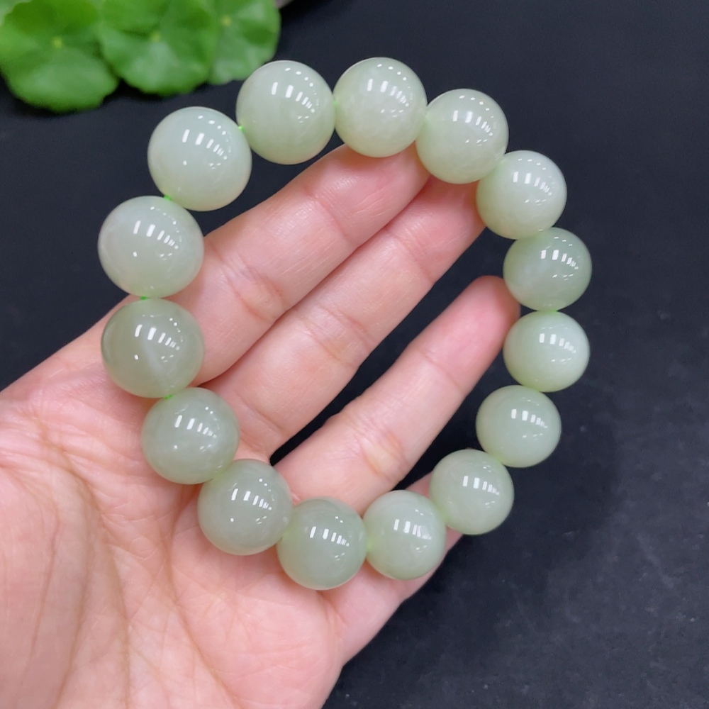 H35109838 Hetian Jade Bracelet, approx. 13.8mm, total weight approx. 62.8g