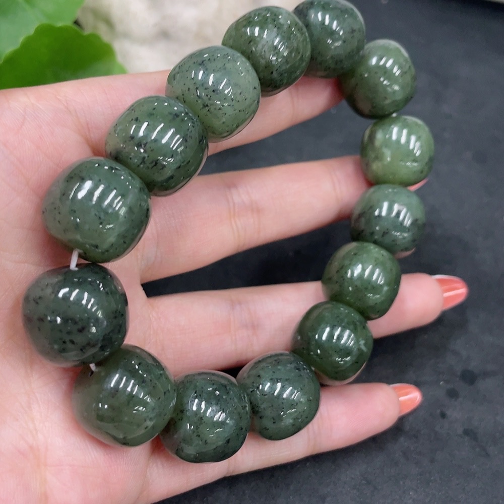 H34979170 Hetian Jade Bracelet (Approx. 15.8 mm, Total Weight Approx. 97.8g)