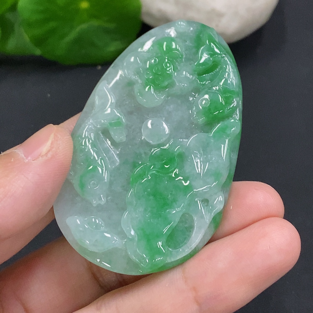 F34001782 Jadeite Year-after-Year Abundance Pendant, Total Weight Approx. 26g