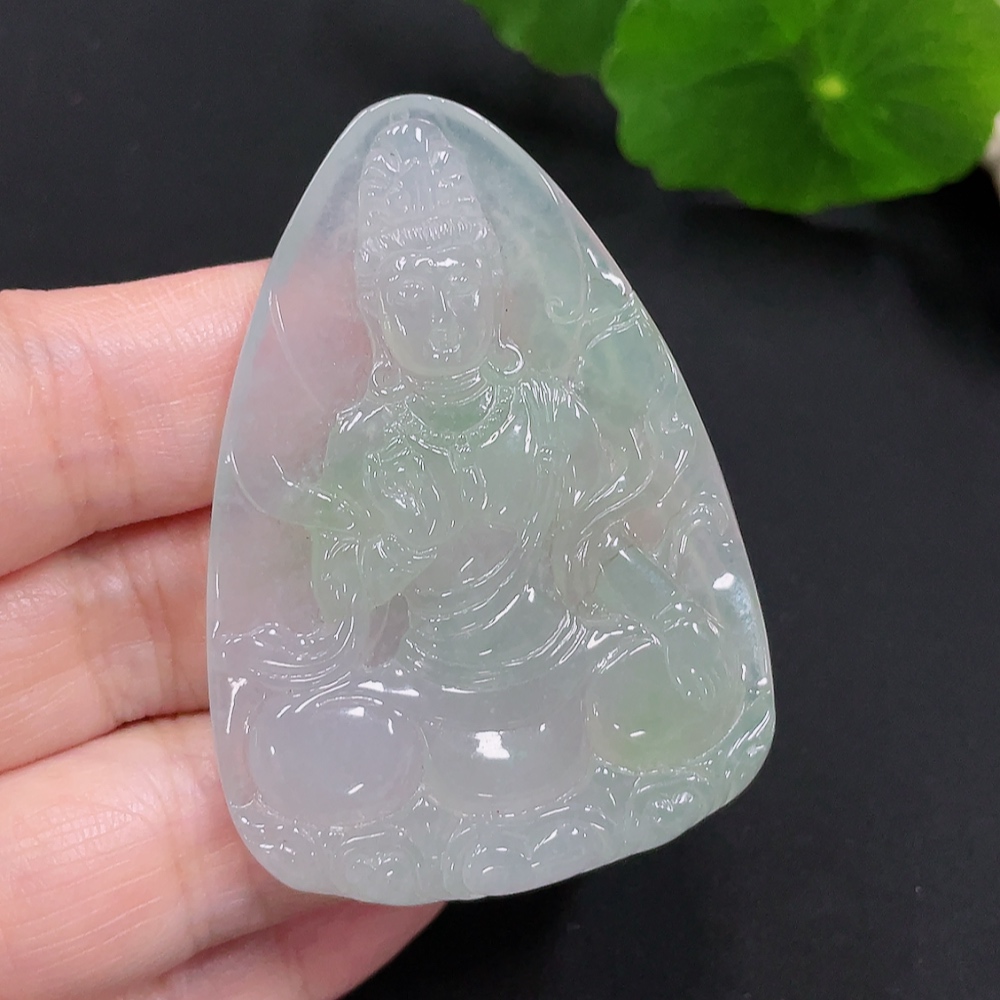 F30454373 Jadeite Guanyin Pendant, Total Weight Approx. 21.3g
