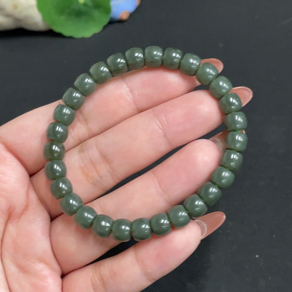 H35117972 Hetian Jade Bracelet, Approx. 7.1mm, Total Weight Approx. 18.1g