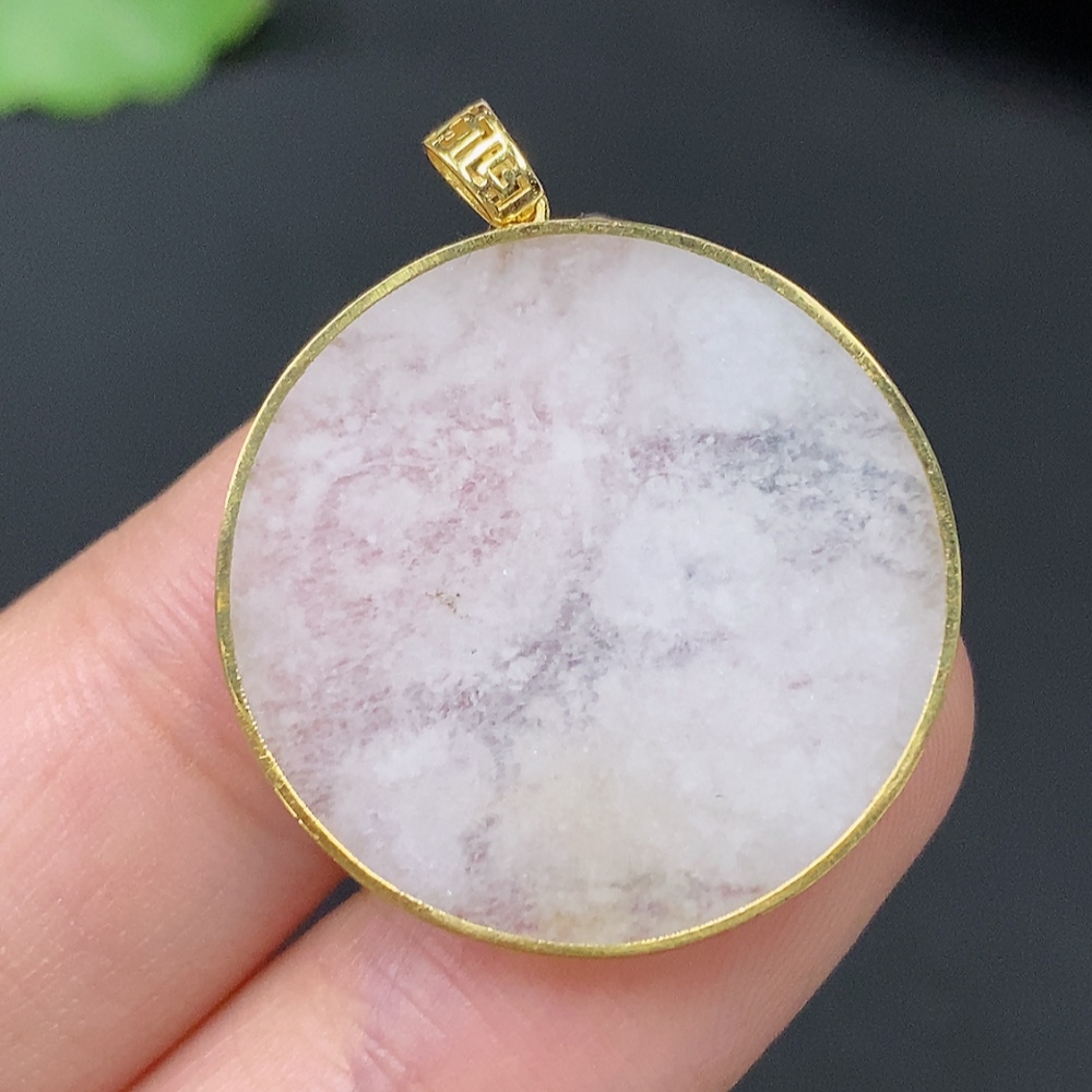 F27069590 Jadeite Plain Pendant with 18k Gold Setting, Total Weight Approx. 3.16g