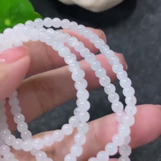 F34030326 Jadeite Beaded Necklace Approx. 3.6mm Total Weight Approx. 14.37g Non-Gold