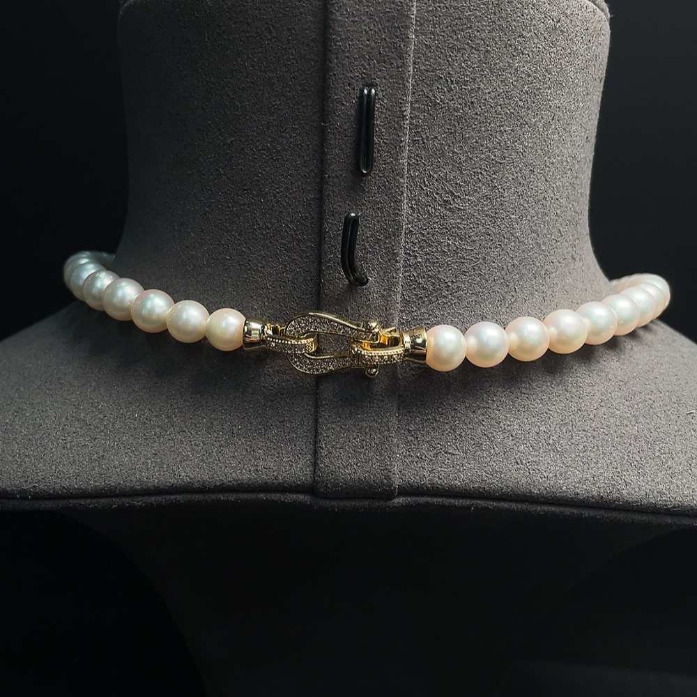 C26009496 Seawater Pearl Strand Necklace Non-Gold Setting Approx. 7.2mm Total Weight About 36.53g