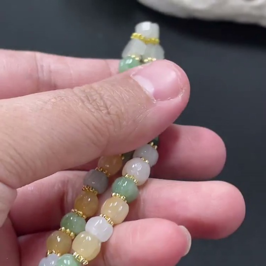 F35080949 Jadeite Beads 5.7mm Approx. Total Weight 9.96g Non-Gold Accessories