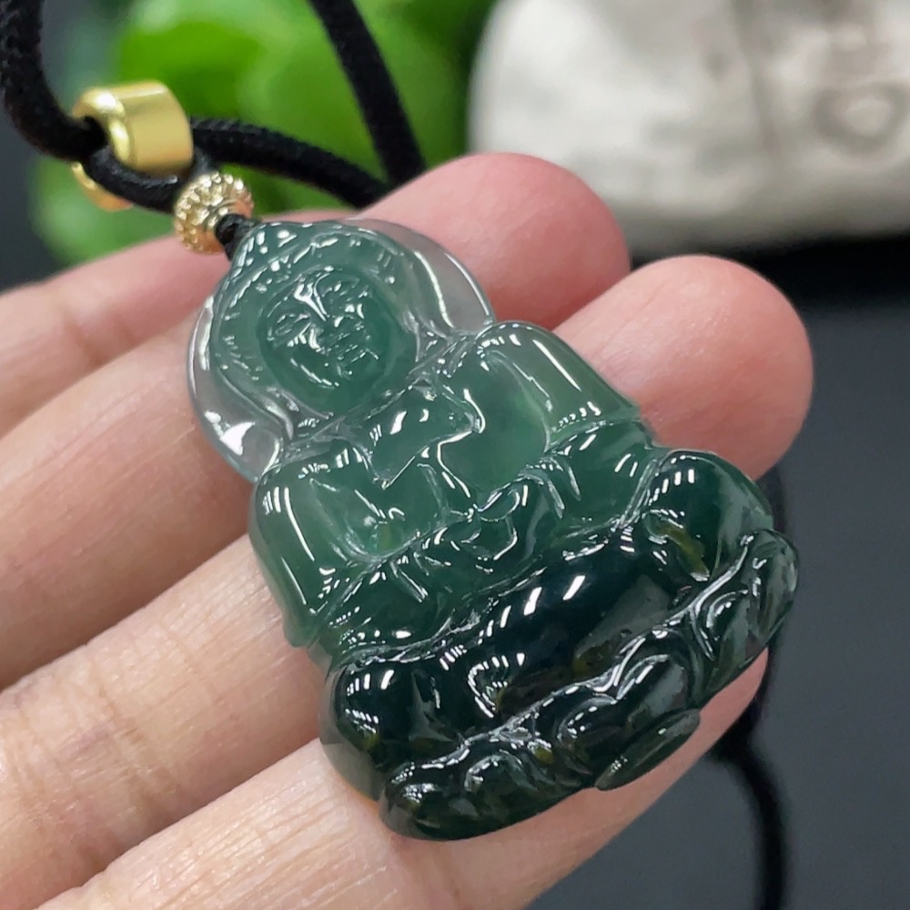 F30449266 Jadeite Guanyin Pendant, Total Weight Approx. 10.8g