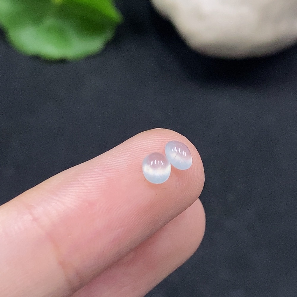 F34056287 Jadeite Cabochon Inlaid Pieces Sell as a Lot