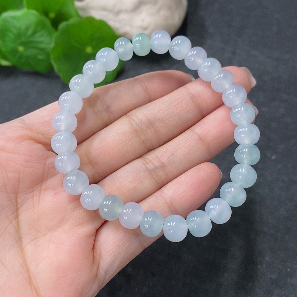 F34043010 Jadeite Bead Bracelet Approx. 7.8mm Total Weight About 20.49g