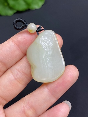 H34985404 Hetian Jade Seed Material Pendant - Guan Gong, Total Weight Approximately 12.1g, Undetermined Skin Color Origin