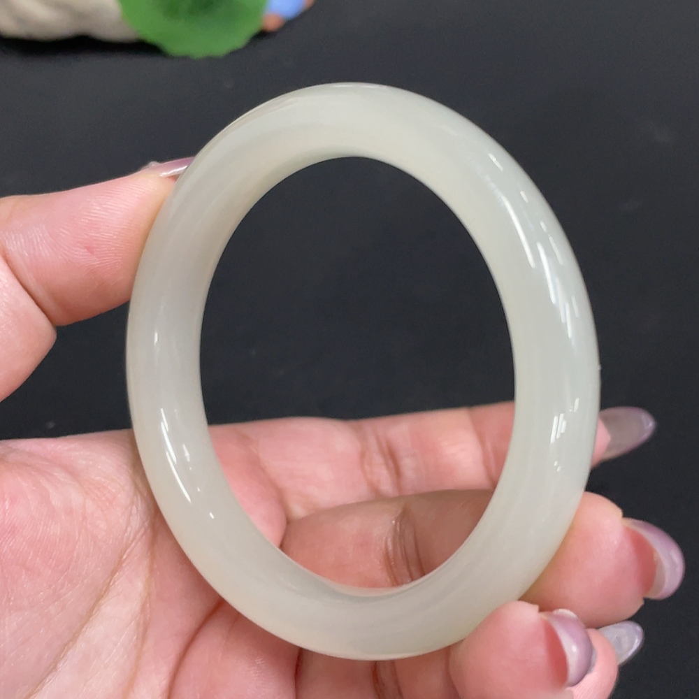 H33931930 Hetian Jade Round Bracelet Size 57.1 Total Weight Approx. 49.2g