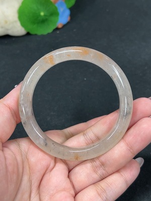 H41869812 非洲翠(独龙玉)正圈手镯 圈口56.2 货品总重约39.8g