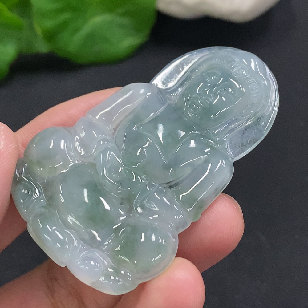 F33856719 Jadeite Guanyin Pendant, Total Weight Approx. 14.5g