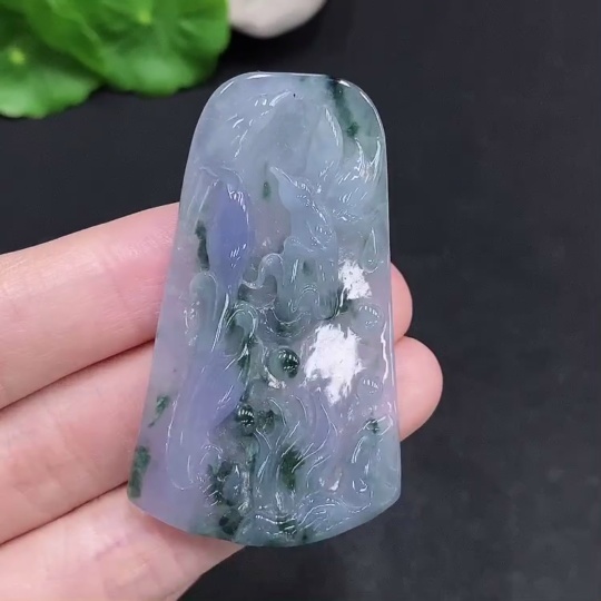 F33940531 Jadeite Magpie on the Plum Branch Pendant, Total Weight Approx. 15.7g