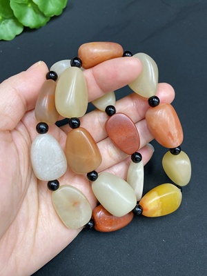 H27085171 Laos Stone Bracelet, Total Weight About 92g, Beads Not Hetian Jade