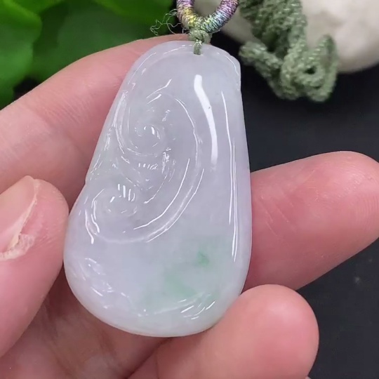 F35107723 Jadeite Ruyi Pendant, total weight including string approximately 10.1g