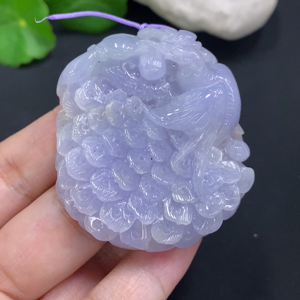 F31685291 Jadeite Peacock Pendant, Total Weight Approx. 51.9g