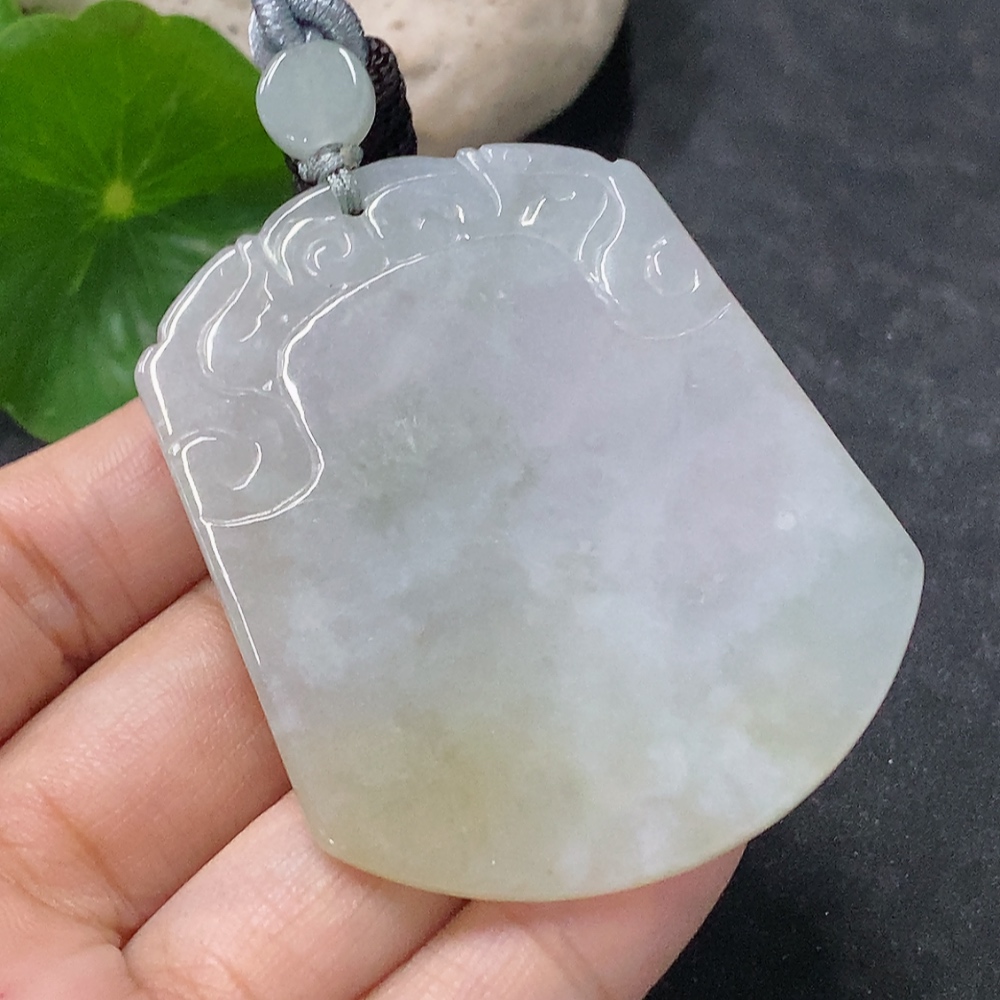 F34976323 Jadeite Pendant Antique Plaque Total Weight Approx. 21.27g Including Rope