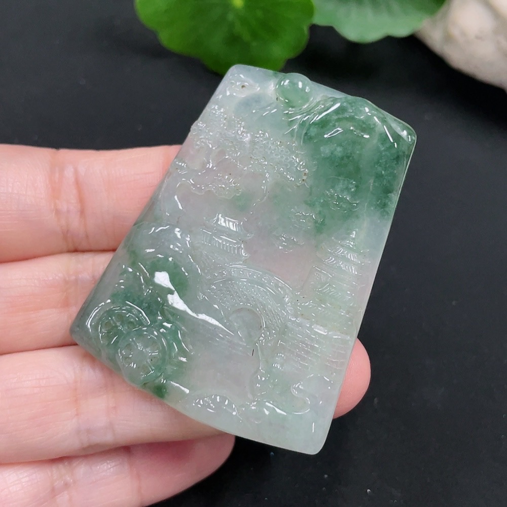 F28288253 JadeiteLandscape Pendant, Total Weight Approximately 23.4g