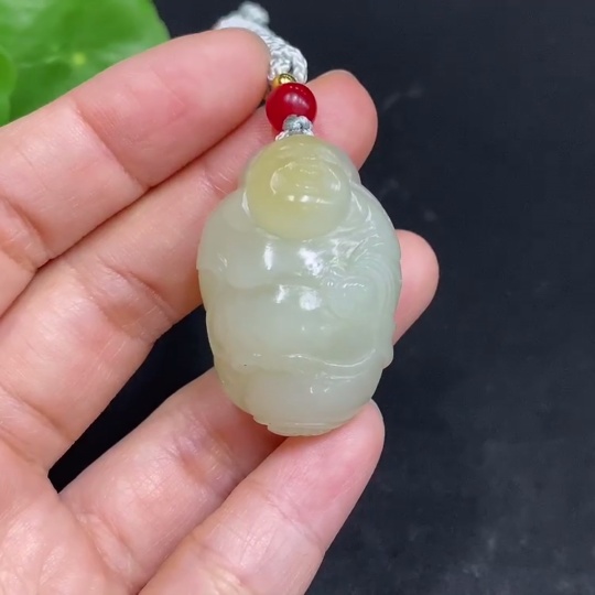 H31666738 Hetian Jade Pendant Buddha Total Weight Approx. (with rope) 22.9g